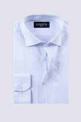 Blue & White Stripe Men's Dress Shirt